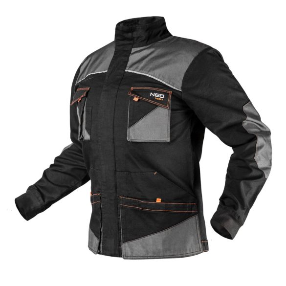 NEO TOOLS Karcsúsított(Slim fit) Munkavédelmi kabát, HD,, 60% pamut, 37% polyester, 3% elastane, 285 g/m2, XXL 81-218-XXL