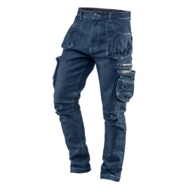   NEO TOOLS Farmer Munkásnadrág, DENIM, cipzáros oldalzsebekkel, 98% pamut, 410 g/m2, XS 81-229-XS