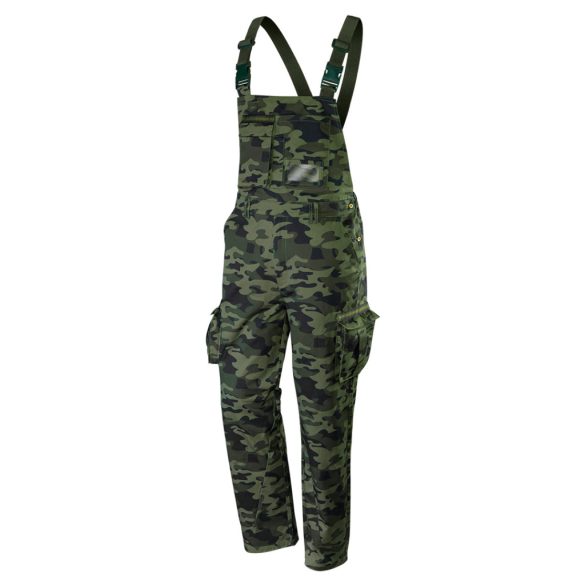 NEO TOOLS Kantáros, terepmintás Munkásnadrág, CAMO, 60% pamut, 40% polyester, 255 g/m2, L 81-241-L
