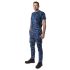 NEO TOOLS Kantáros munkanadrág tengerészkék terepmintás, Camo, Navy, 60% pamut + 40% poliészter, 81-243-XS