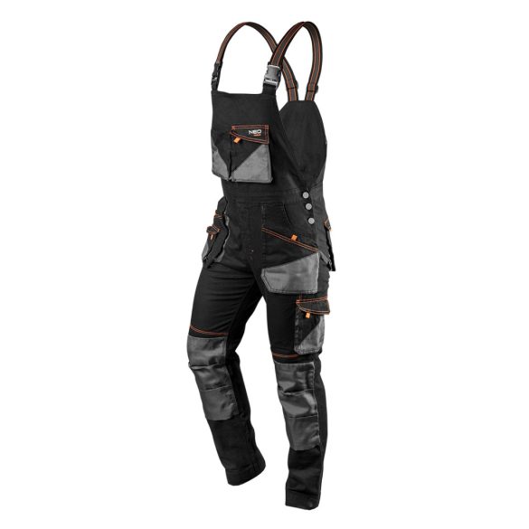 NEO TOOLS Kantáros Munkásnadrág, karcsúsított(slim fit), 60% pamut, 37% polyester, 3% elastane, 285 g/m2, XL 81-248-XL