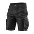NEO TOOLS Farmer Rövid munkásnadrág, DENIM, fekete, cipzáros oldalzsebekkel, 98% pamut, 410g/m2, XL 81-273-XL