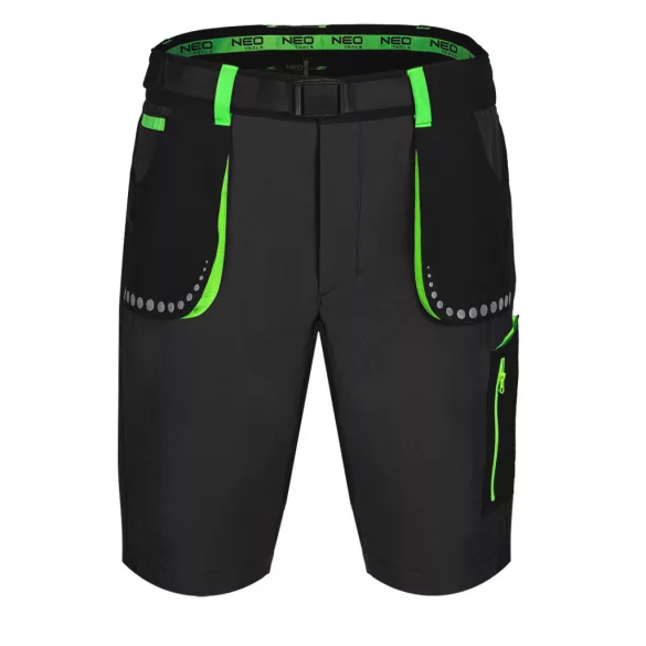 NEO TOOLS Rövid munkásnadrág, PRÉMIUM, 90% POLIAMID 10%ELASZTÁN, 4 IRÁNYÚ SZTRECCS ANYAG, FEKETE, XXL 81-277-XXL