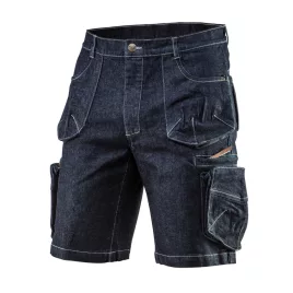   NEO TOOLS Farmer Rövid munkásnadrág, DENIM, cipzáros oldalzsebekkel, 98% pamut, 410g/m2, L 81-279-L