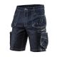 NEO TOOLS Farmer Rövid munkásnadrág, DENIM, cipzáros oldalzsebekkel, 98% pamut, 410g/m2, XXXL 81-279-XXXL