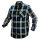 NEO TOOLS Flanel munkaing, kék-oliva-fekete, 100% pamut, XXL 81-541-XXL