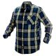 NEO TOOLS Flanel munkaing, kék-oliva-fekete, 100% pamut, XXL 81-541-XXL