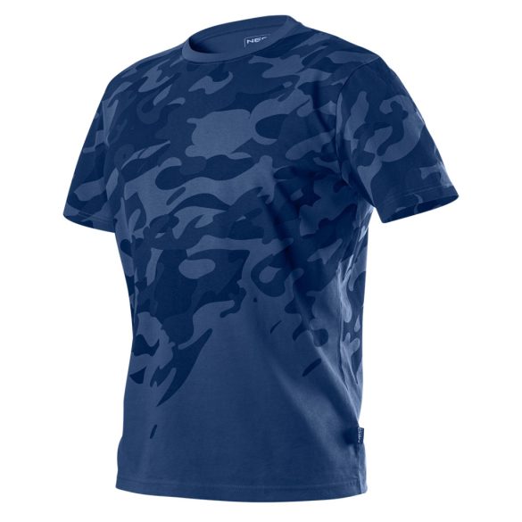 NEO TOOLS Munkavédelmi póló, CAMO Navy, tengerészkék, terepmintás, 100% pamut, XXXL 81-603-XXXL