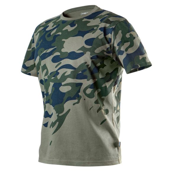 NEO TOOLS Munkavédelmi póló, CAMO, terepmintás, olíva, 100% pamut, 180g/m2, L 81-613-L