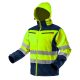 NEO TOOLS Láthatósági Softshell Munkavédelmi kabát, kapucnival, sárga, XL 81-700-XL