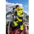 NEO TOOLS Láthatósági Softshell Munkavédelmi kabát, kapucnival, sárga, XL 81-700-XL