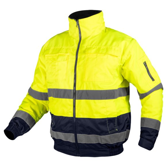 NEO TOOLS Láthatósági munkavédelmi kabát, szigetelt, sárga, 3 az 1-ben, XXXL 81-714-XXXL