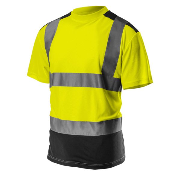 NEO TOOLS Láthatósági Munkavédelmi póló, sárga, sötét alsó résszel, L 81-730-L