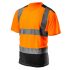 NEO TOOLS Láthatósági Munkavédelmi póló, narancssárga, sötét alsó résszel, S 81-731-S