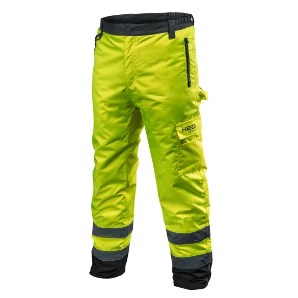 NEO TOOLS Láthatósági Softshell Munkásnadrág, citromsárga, XL 81-760-XL