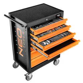   NEO TOOLS Műhelykocsi, 7 fiókos, 129db szerszámmal, 680x460x1030mm, szerszámkocsi 25 év garanciával 84-222-9