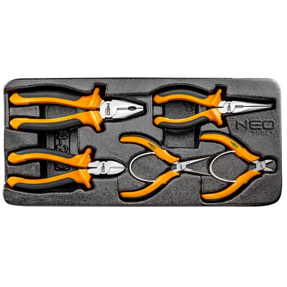 NEO TOOLS Fogókészlet, 5db, műhelykocsitálcával 25 év garanciával 84-230
