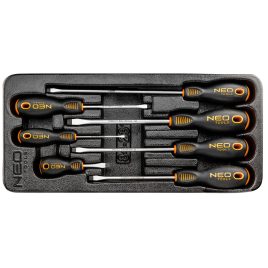   NEO TOOLS Csavarhúzó készlet, lapos 7db, műhelykocsitálcával 25 év garanciával 84-231