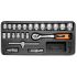 NEO TOOLS Dugókulcskészlet 3/8", 22db, 6-24mm, műhelykocsitálcával 25 év garanciával 84-239