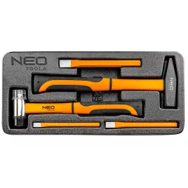   NEO TOOLS Kalapácskészlet és vésőkészlet, 5db, műhelykocsitálcával 25 év garanciával 84-242
