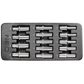   NEO TOOLS Dugókulcskészlet hosszú 1/2” 14db, 8-21mm, műhelykocsitálcával 25 év garanciával 84-243