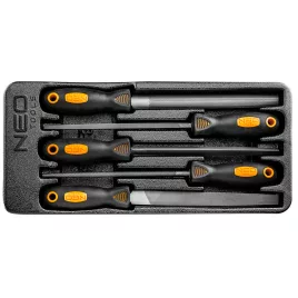   NEO TOOLS Reszelő készlet 5db, műhelykocsitálcával 25 év garanciával 84-244