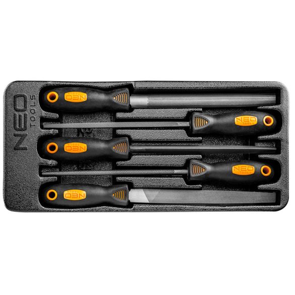 NEO TOOLS Reszelő készlet 5db, műhelykocsitálcával 25 év garanciával 84-244