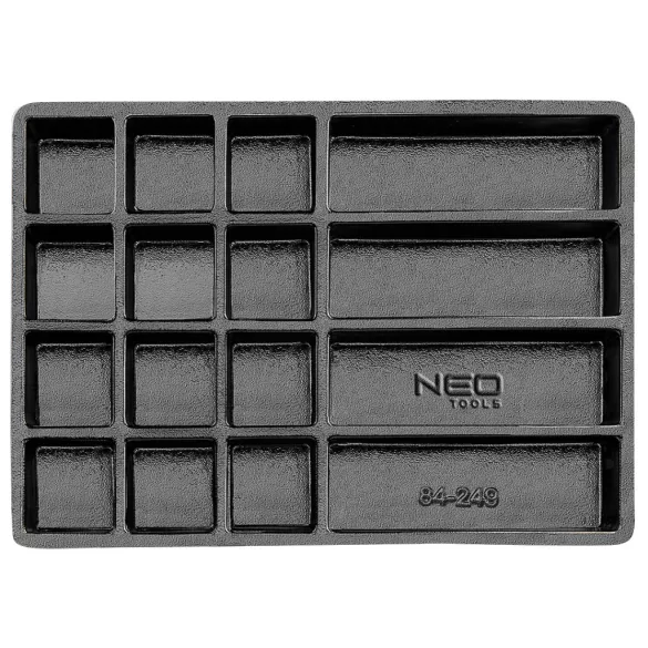 NEO TOOLS Tároló rekeszes műhelykocsitálca, teljes fiók méretű, 550x386mm 25 év garanciával 84-249