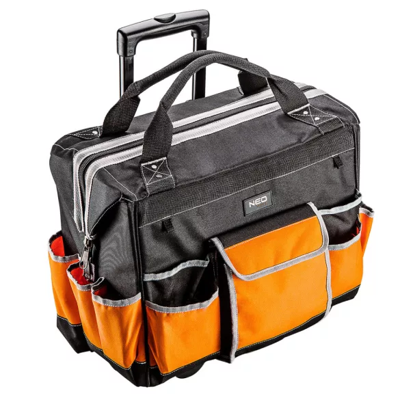 NEO TOOLS Szerszámtáska gurulós, kívül:11 zseb, belül:6 zseb 84-302