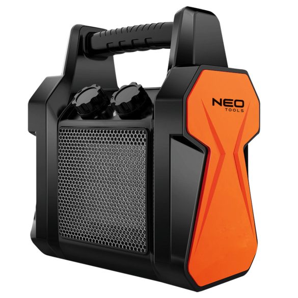 NEO TOOLS Ipari PTC Elektromos Kerámia Hősugárzó 3 kw, termosztát, levehető fogantyú, borulásvédelem, 210 m3/h 2 év garanciával 90-061