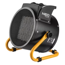   NEO TOOLS Ipari PTC Elektromos Kerámia Hősugárzó 3 kw, Két fokozat, állítható szög, levehető fogantyú, 280 m3/h 2 év garanciával 90-063