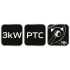 NEO TOOLS Ipari PTC Elektromos Kerámia Hősugárzó 3 kw, Két fokozat, állítható szög, levehető fogantyú, 280 m3/h 2 év garanciával 90-063