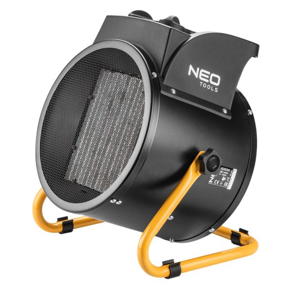 NEO TOOLS Ipari PTC Elektromos Kerámia Hősugárzó 5 kw, Két fokozat, állítható szög, levehető fogantyú, 588 m3/h 2 év garanciával 90-064