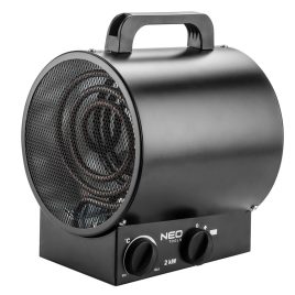   NEO TOOLS Ipari Elektormos hősugárzó termosztáttal 2kW, ipari, szabadonálló, 253 m3/h 2 év garanciával 90-065