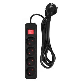   NEO TOOLS Hálózati elosztó, kapcsolós, 4 aljzat, 1,5m/ 3x1,5mm2 kábel, fekete 90-184