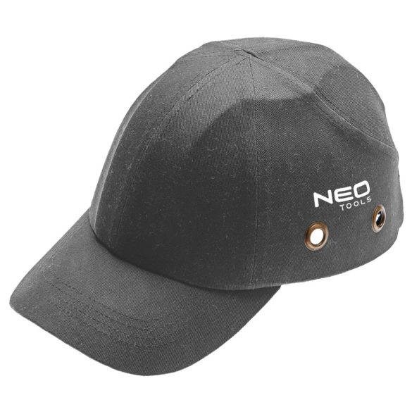 NEO TOOLS Munkavédelmi baseball sapka, merevítettl, szürke, CE 97-591