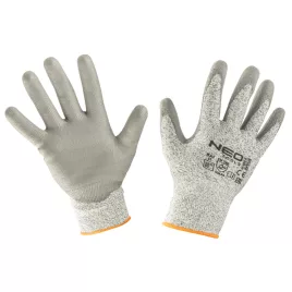   NEO TOOLS Munkakesztyű, vágásbiztos kesztyű, PU bevonattal, 4X43D, 8" 97-609-8
