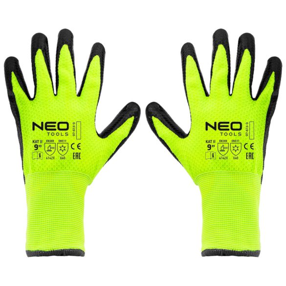 NEO TOOLS Munkakesztyű, hőszigetelt, latex bevonatú akril anyag, 4142X, 9" 97-613-9