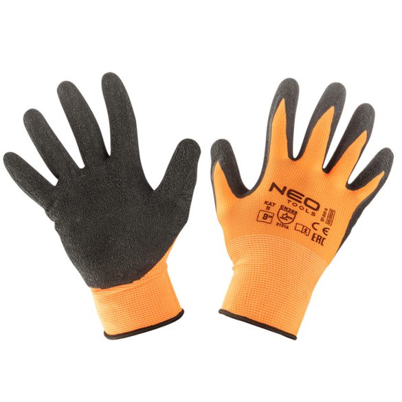 NEO TOOLS Munkakesztyű, latexbevonatú poliészter, 3131X, 8" 97-641-8