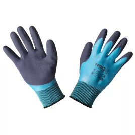   NEO TOOLS Munkakesztyű, latexbevonatú poliészter(2 rétegű), 3141X, 8" 97-643-8