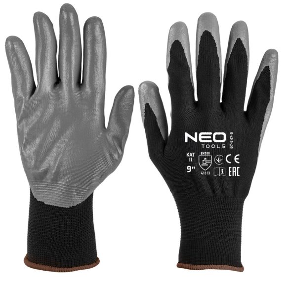 NEO TOOLS Munkakesztyű, nitril bevonatú poliészter, 4131X, 9, Rendelési egység: 12db 97-647-9