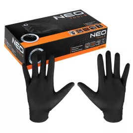   NEO TOOLS Munkakesztyű, perforált nitril, fekete, 100db, L 97-691-L