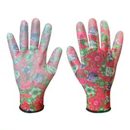   VERTO Kertész kesztyű, PU bevonat, rózsamintás, 4131X, 8" 97H144