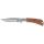 TOPEX Kés, Összecsukható kés retesszel, 8cm penge, fa markolat 98Z007