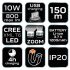 NEO TOOLS Fejlámpa + zseblámpa 2az1-ben, tölthető USB 800lum CREExML-T6 LED, 10W 99-026
