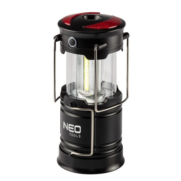 NEO TOOLS Kempinglámpa, 3 funkciós, összecsukható, 200lum, elemes 3xAA, COB LED, 3W 99-030