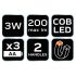NEO TOOLS Kempinglámpa, 3 funkciós, összecsukható, 200lum, elemes 3xAA, COB LED, 3W 99-030