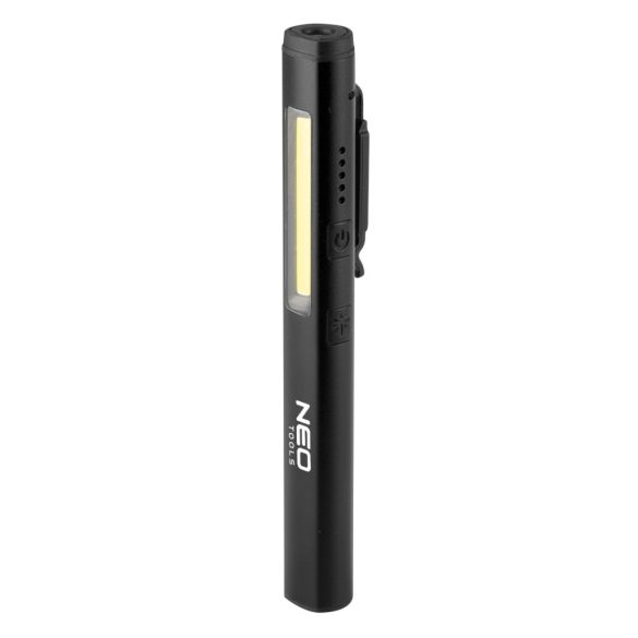 NEO TOOLS Akkus műhely-vizsgálólámpa, lézer, UV, tölthető, 450lum COB LED, 10W 99-077