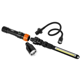   NEO TOOLS Akkus 3az1-ben vizsgálólámpa, tölthető, 350lum COB LED, 3W, IP44 99-107