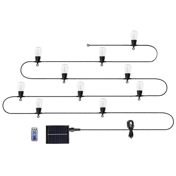 NEO TOOLS Kerti fényfűzér, napelemes, 6,5m, 10db led, távirányító 99-116